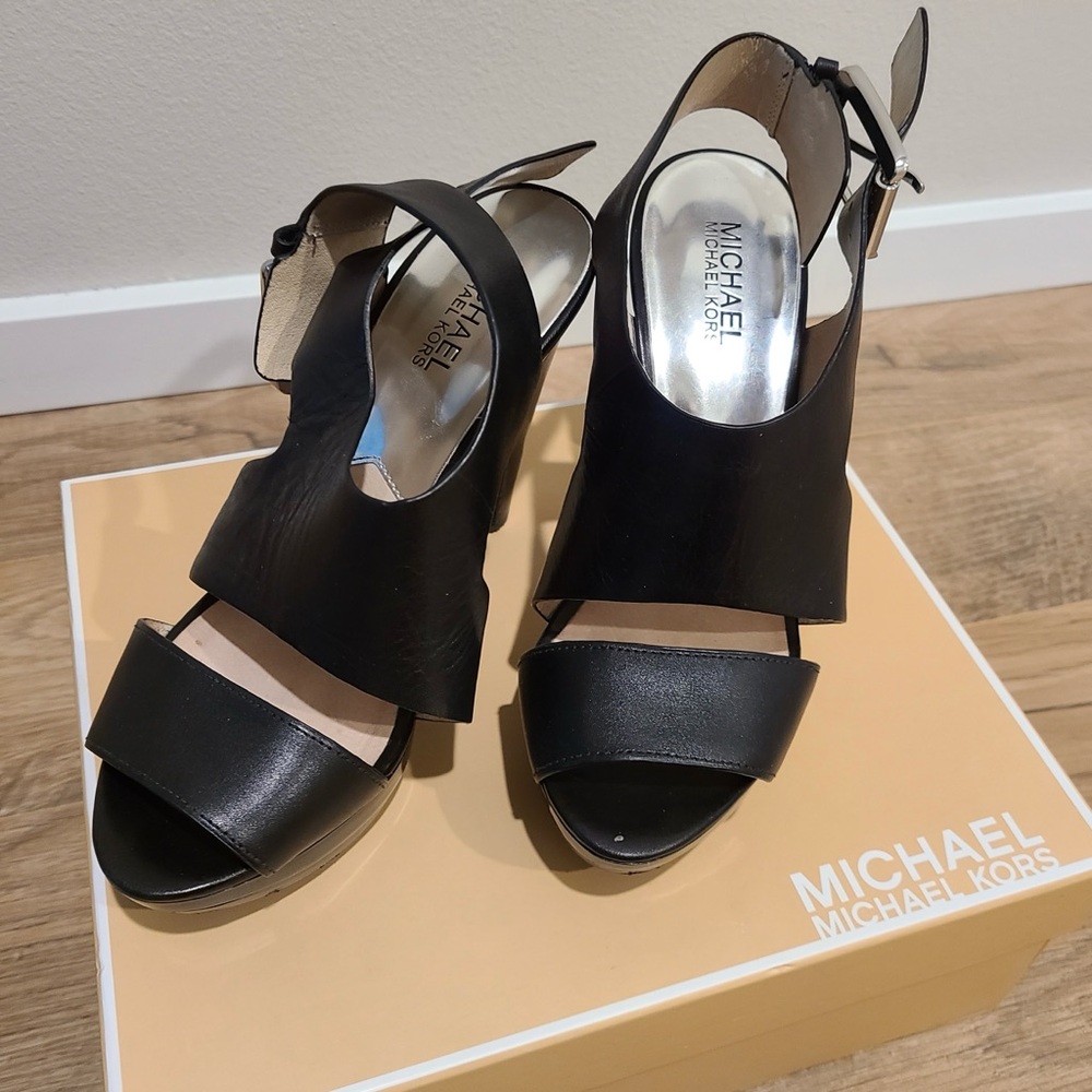 Michael Kors Black Open-Toe Heels